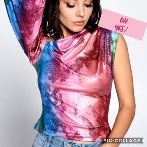 Fuchsia Combo 1 Shoulder Top